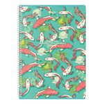 Тетрадь А4, 96 л., BRAUBERG, гребень, клетка, TWIN-лак, "Карпы Кои" (микс в спайке), 405313