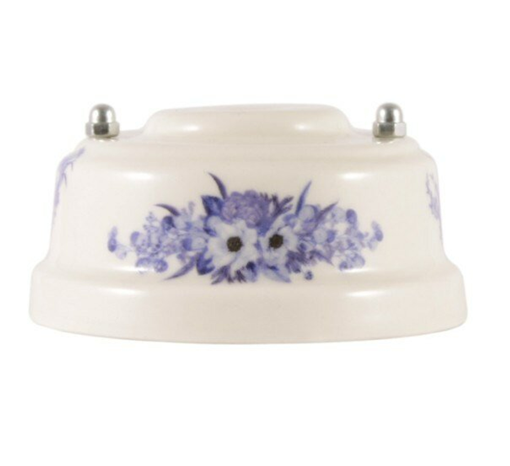 Розетка ТВ ретро керамическая синие цветы, Leanza Fiori VIola РТОВС / Оконечная