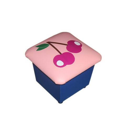 Пуфик с аппликацией Вишня розовый