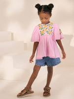 Блуза с вышивкой для девочки Next AC6-255, Розовый