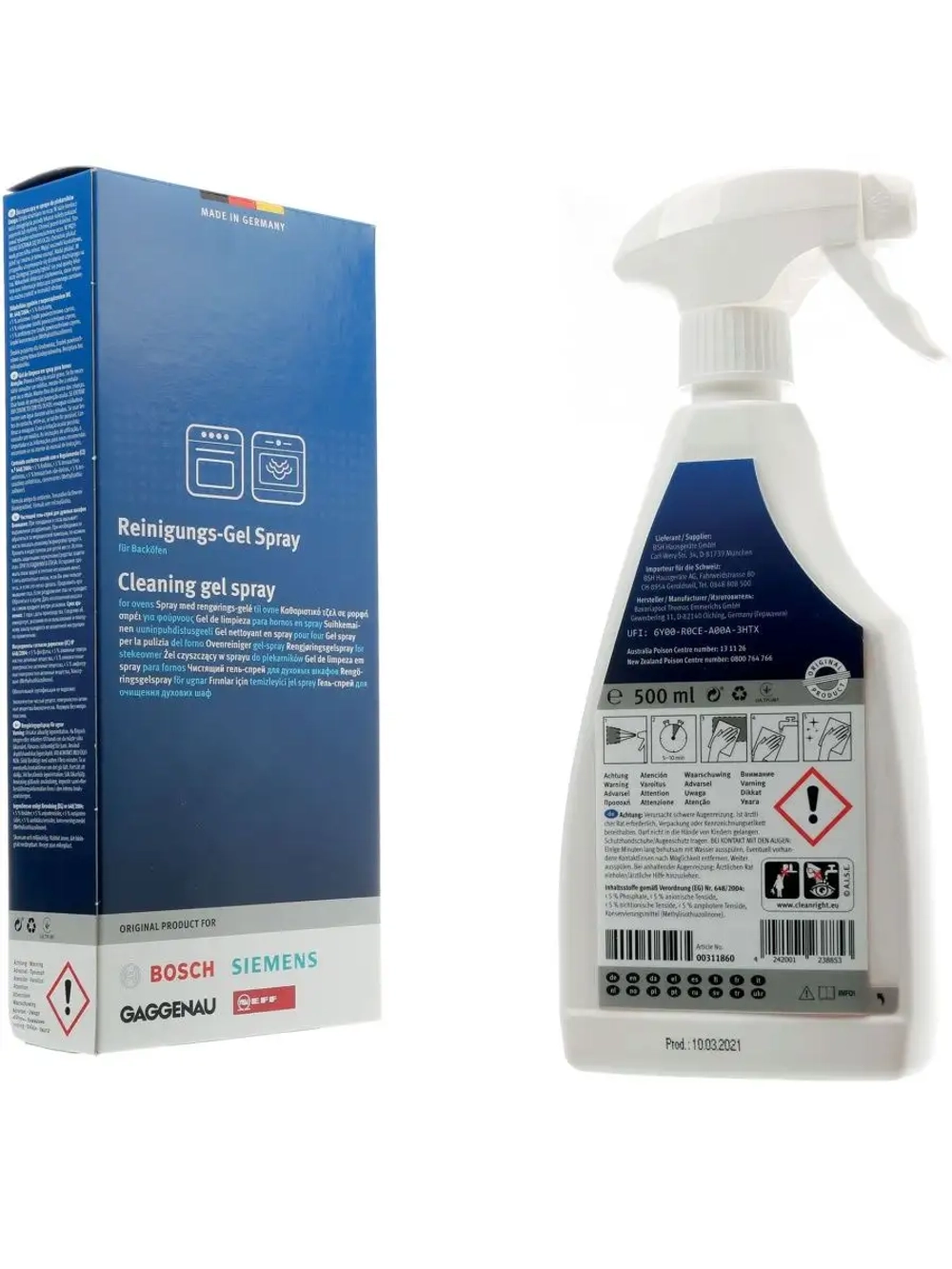 Чистящее средство гель спрей для духового шкафа (Италия) 00312298 (00311860, 00311875, 00461868)