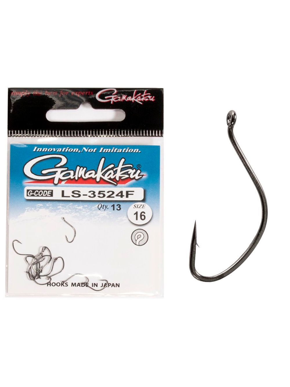 Крючки Gamakatsu LS-2033F NEW LABEL EYED HOOKS BLACK размер 08 (упк.15шт.)