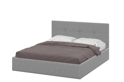 Кровать двойная №4 (1,6*2,0 мягкая) Ткань серый