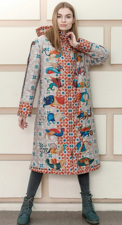 Пальто "Мифология", по мотивам фантастических существ со страниц Псалтыри Латтрелла
