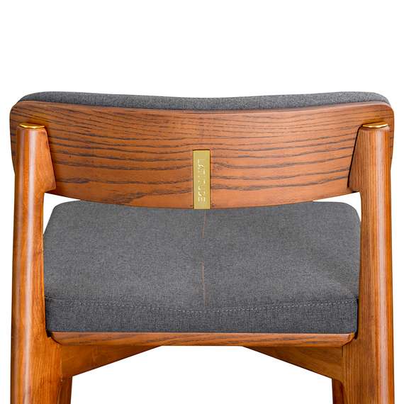 Барный стул Aska, 79 см, орех, темно-серая рогожка