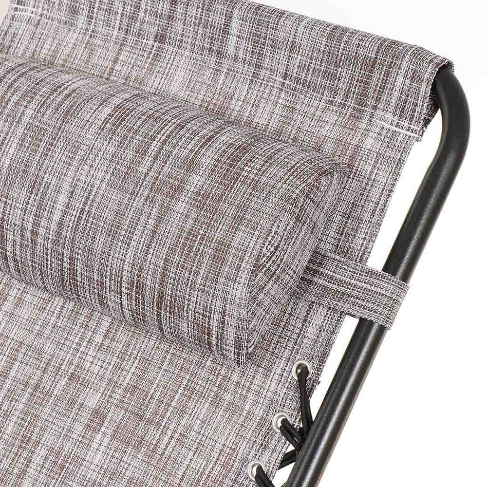 Шезлонг пляжный складной, металл, 165х65х110 см, 100 кг, 2 положения спинки, коричнево-серый, Green Days