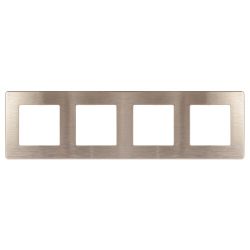 Рамка для розеток и выключателей ЭРА Серия 12 12-5104-13 на 4 поста, Сатин, бронза