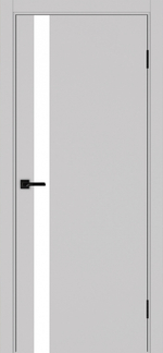 Межкомнатная дверь Optima Porte НЕАПОЛЬ 211 Белое стекло, Чёрная кромка