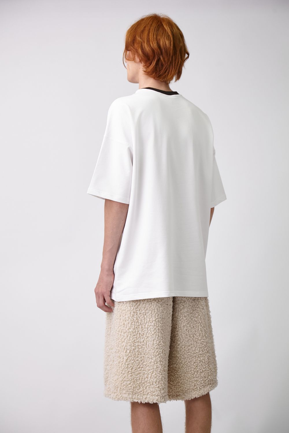 Купить Футболка Choompu оверсайз с воротом серый меланж белая Футболка Choompu оверсайз с воротом серый меланж белая