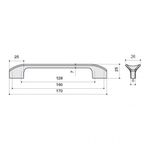 Ручка-скоба 160-128мм, отделка чёрный глянец