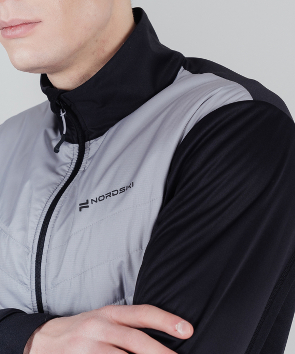 Куртка разминочная NORDSKI HYBRID Black/Grey, мужская, NSM855201
