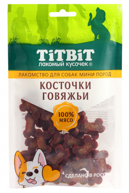 Лакомство Косточки говяжьи для собак мини-пород, 100г ТитБит