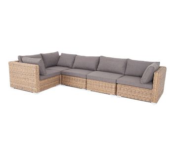 "Лунго" трансформирующийся диван из искусственного ротанга (гиацинт), цвет соломенный