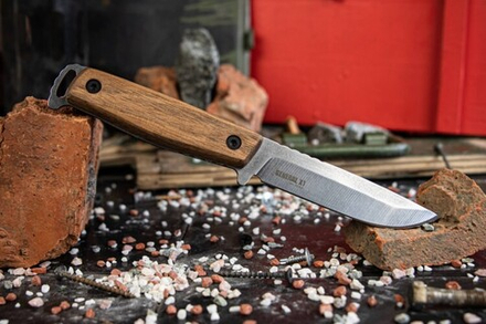 Нож Kizlyar Supreme General X1 AUS-8 SW (Stonewash, Дерево, кожаный чехол)