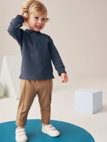 Поло с длинным рукавом и брюки в комплекте для мальчика Next 948-986, Темно-синий, Бежевый