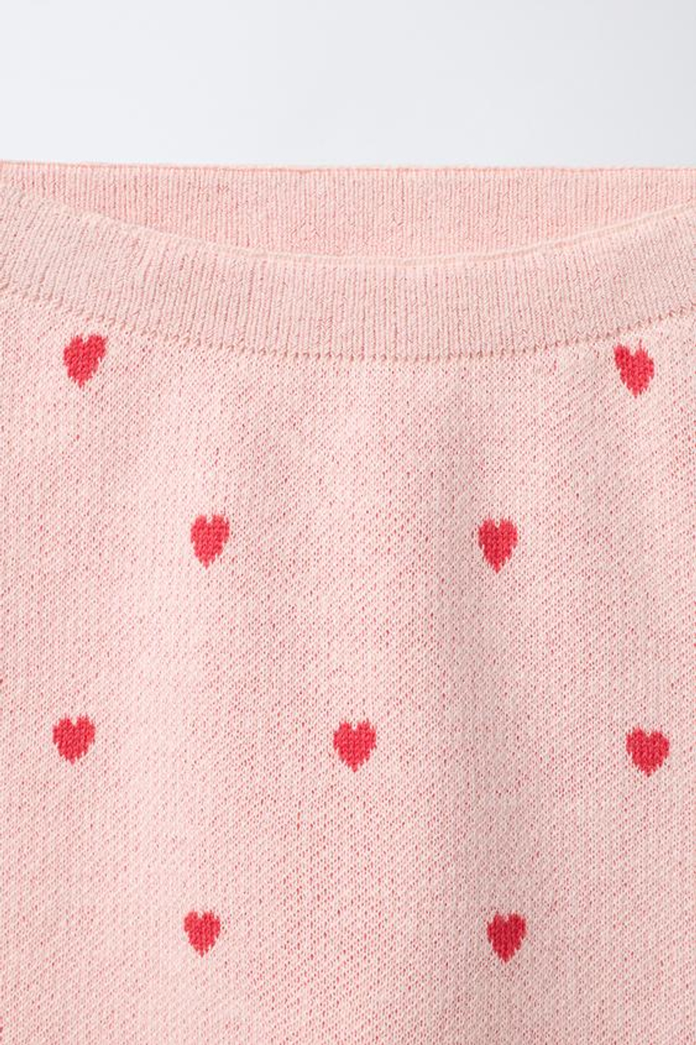 ZARA ТРИКОТАЖНЫЕ БРЮКИ С СЕРДЦАМИ, РОЗОВЫЙ