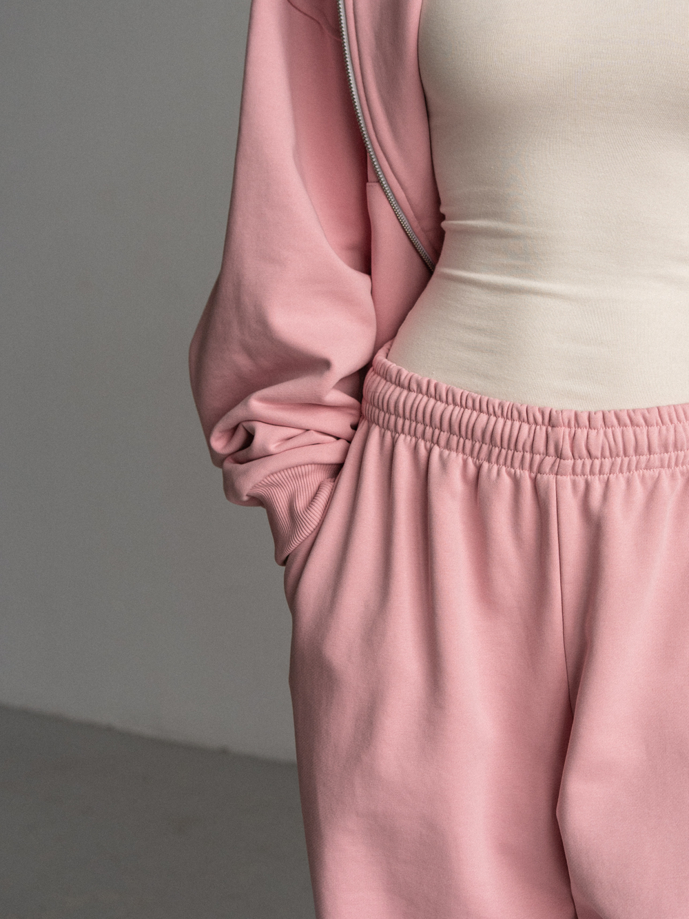 Костюм худи + брюки розовый