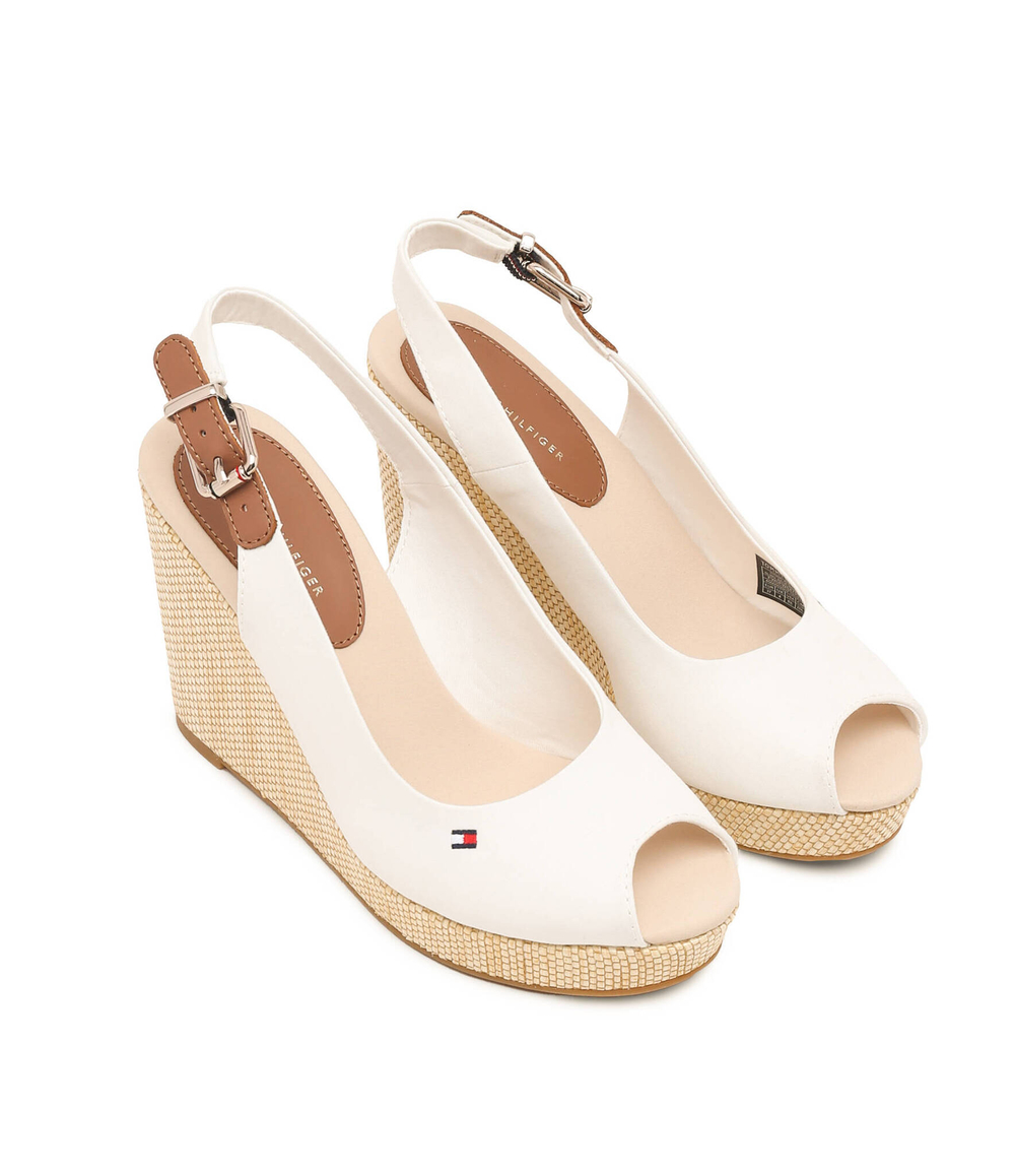 Босоножки ICONIC ELENA SLING BACK WEDGE Tommy Hilfiger - белый(FW0FW04789)
