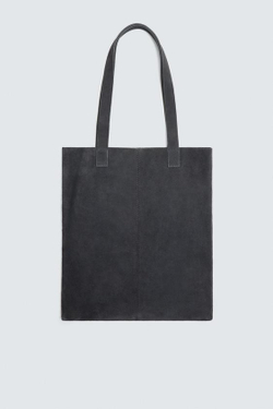 ZARA КОЖАНАЯ СУМКА-ШОПЕР, СИНИЙ