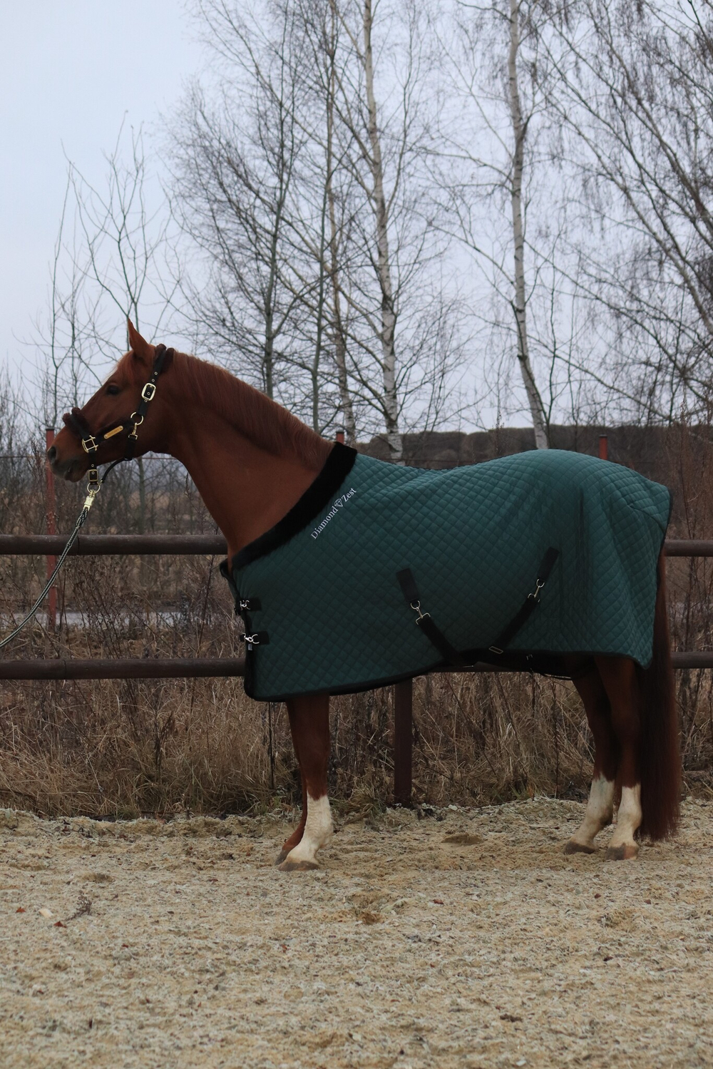 Попона с меховым подкладом Diamond Zest Green