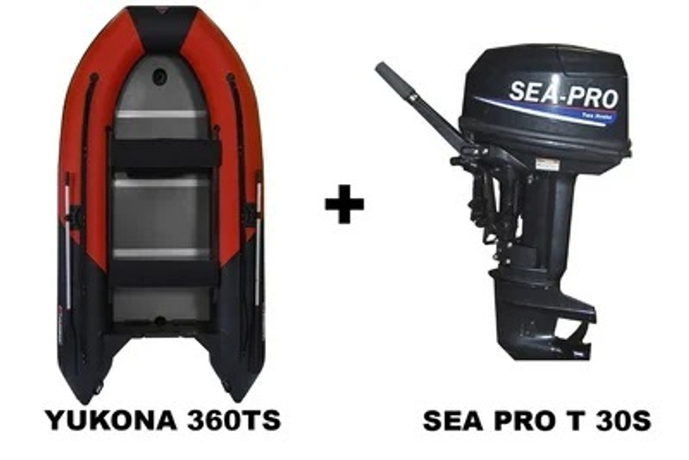Лодка ПВХ YUKONA 360TS + 2х-тактный лодочный мотор SEA PRO Т 30S