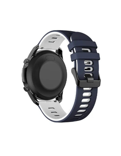 Ремешок 22 мм для GARMIN FR 255, 265, 45, Venu 2, Vivoactive 4 / SUUNTO 5, 9 Peak / COROS Apex 2 Pro, Apex Pro, Apex46mm , Pace 3 (Темно-синий/Белый)