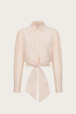 БЛУЗА ИЗ ШЕЛКА С ЗАВЯЗКАМИ