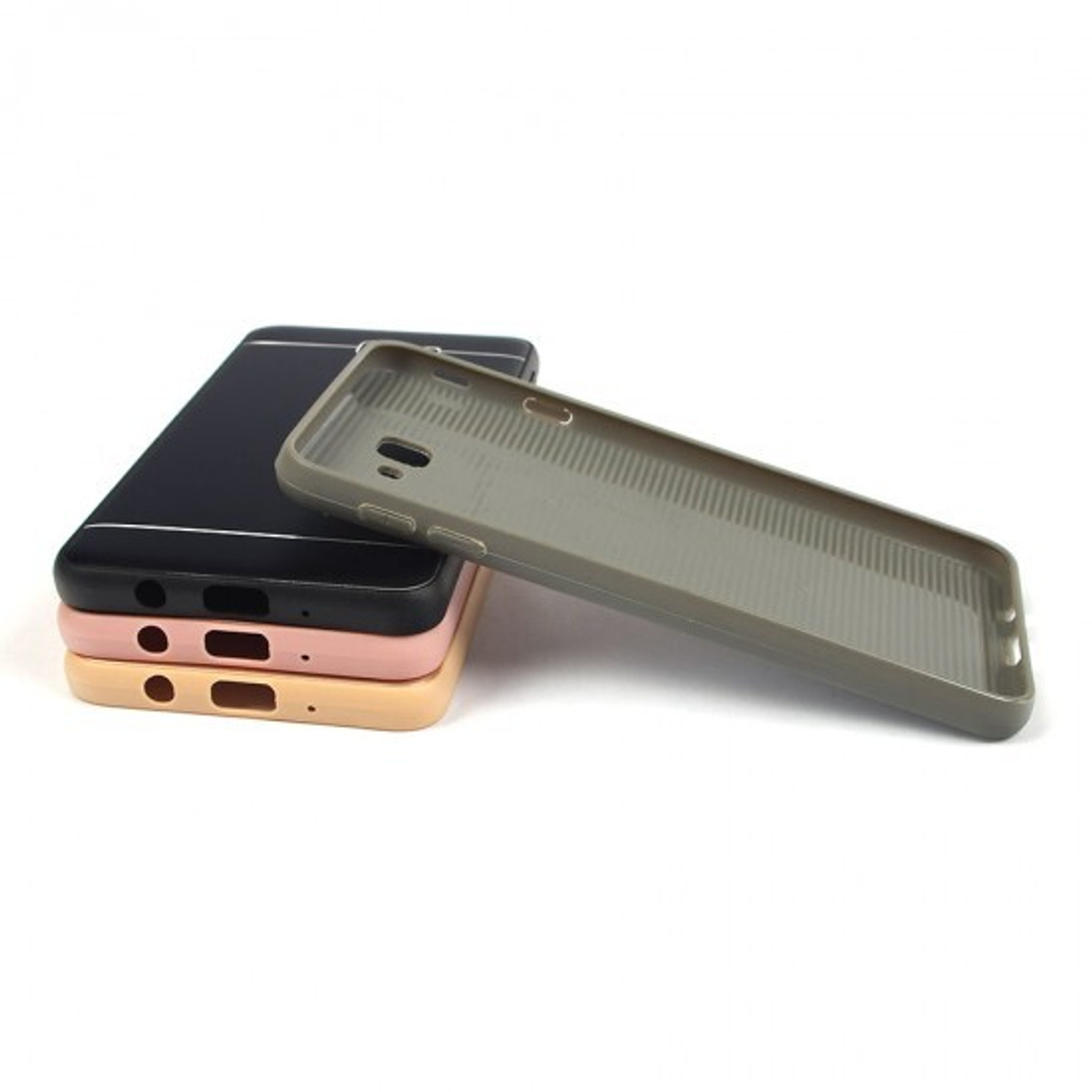 Чехол ТПУ+металл для Samsung Galaxy J7 Prime, 009511 Серебристый