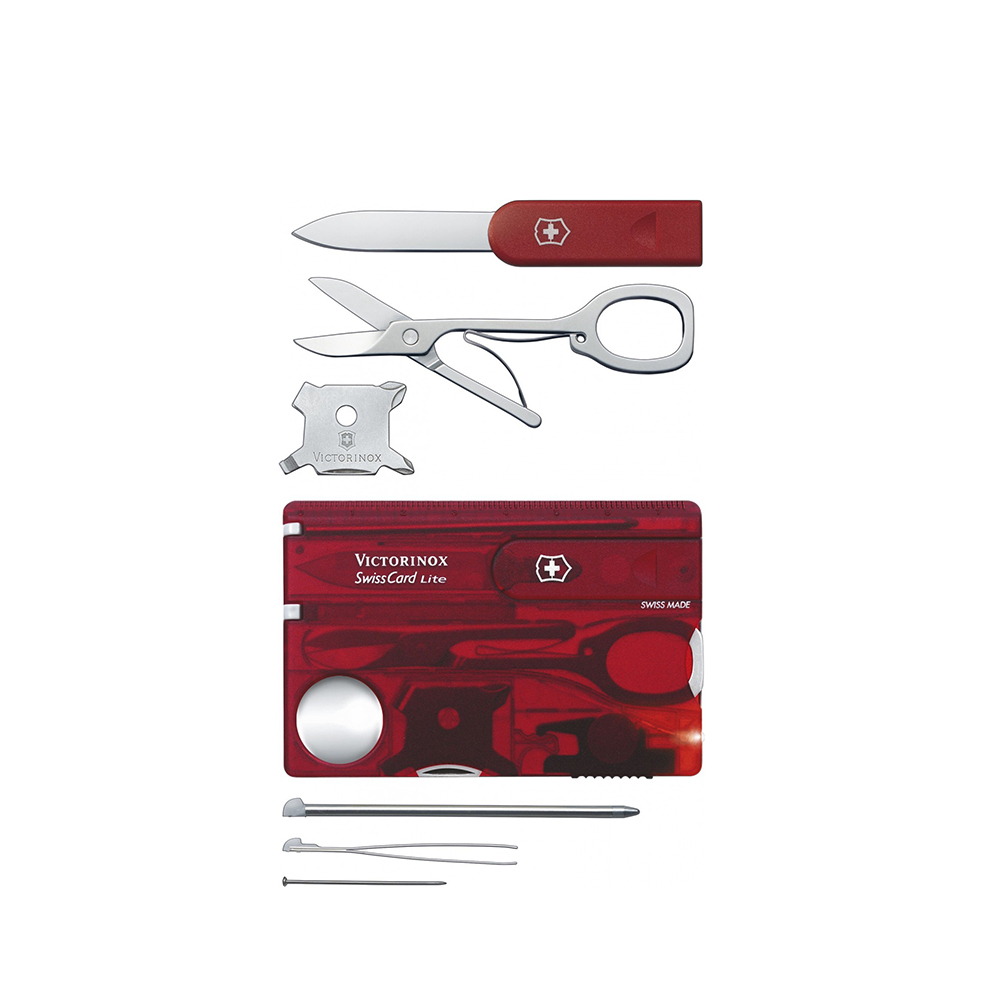 Нож перочинный Victorinox (0.7300.T Lite) Швейцарская карточка 13 функций красный