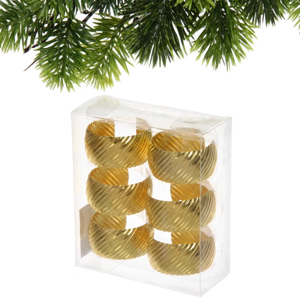 Набор колец для салфеток 6шт «Версаль» 4*2,5см, золото