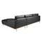 Угловой диван с правым шезлонгом 6197/5607-R-T541040 черная кожа