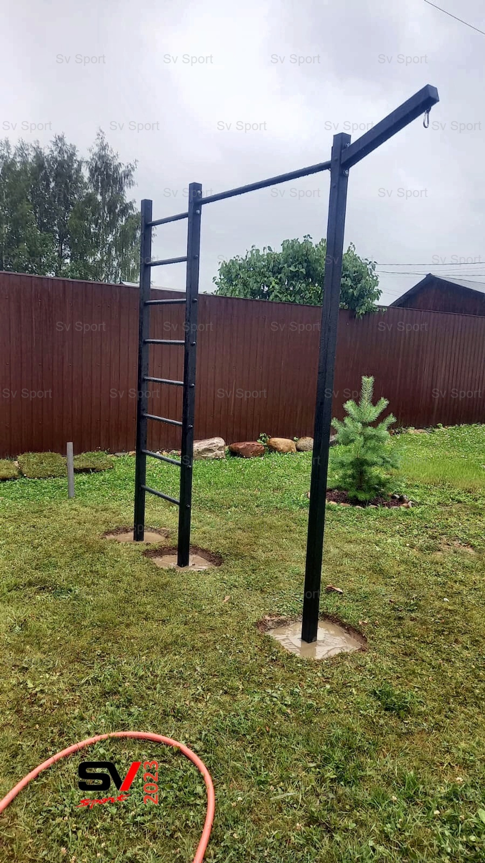 Монтаж уличной шведской стенки Sv Sport (3 вертикальных столба)