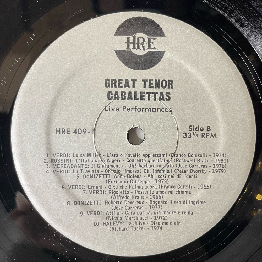 Винтажная виниловая пластинка LP Placido Domingo, Luciano Pavarotti, Great Tenor Cabalettas (США 1980)