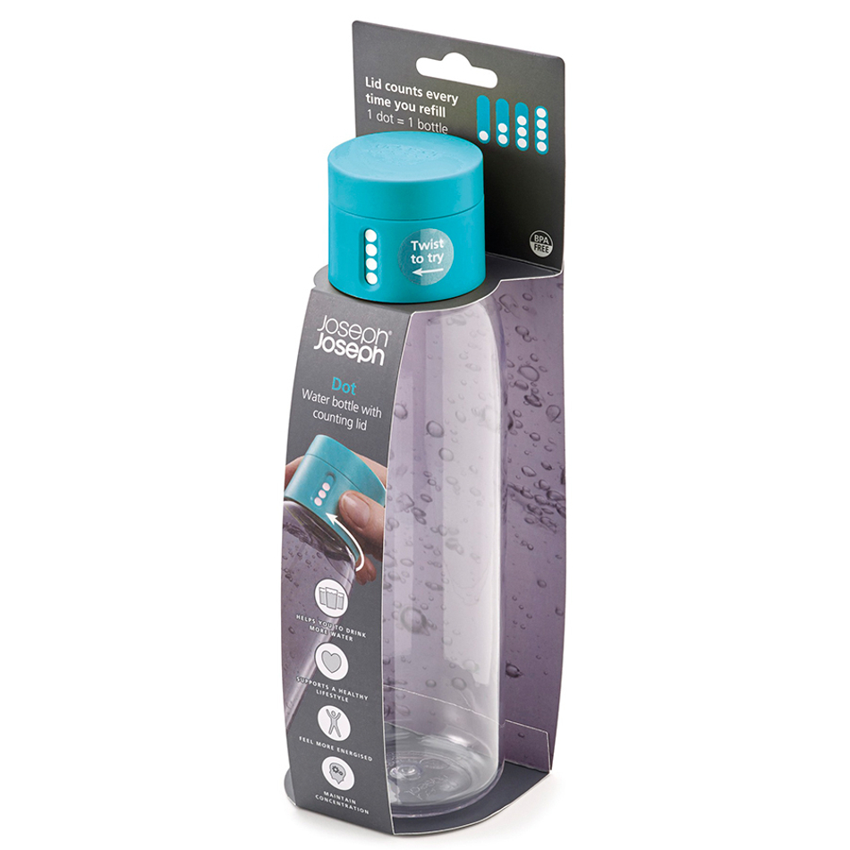 Бутылка для воды Dot 600 мл голубая, Joseph Joseph