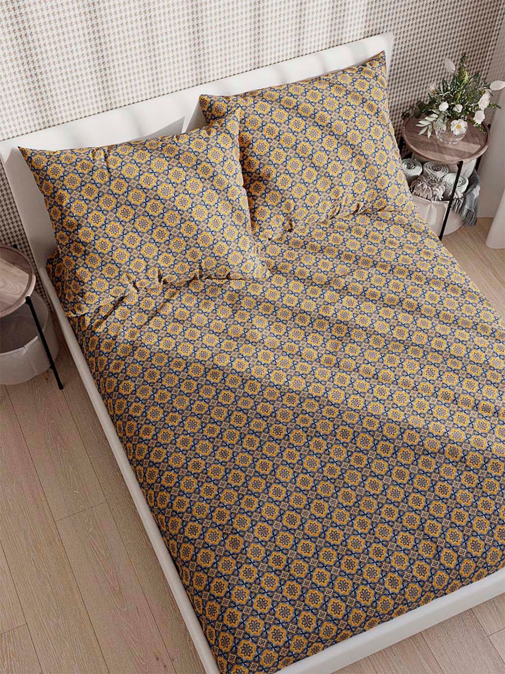 Постельное белье Сказка "Султан" евро   наволочки 50х70 2шт Простынь на резинке 180х200 см  Пододеяльник 200х215 см