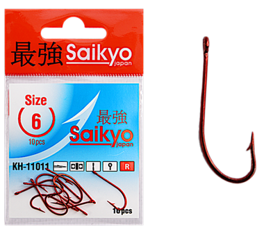 Крючок Saikyo KH-11011 №10 10шт O'Shaughnessy Red
