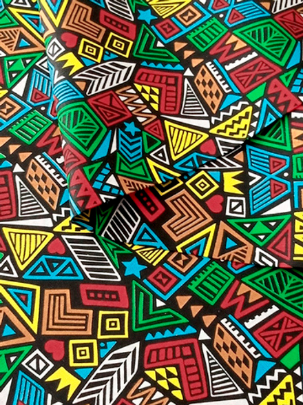 Ткань бязь плательная, рис. "Африканские мотивы", ширина 150 см, арт. 172