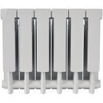 Радиатор алюминиевый STOUT Alpha 350 - 6 секции (подключение боковое, цвет белый)