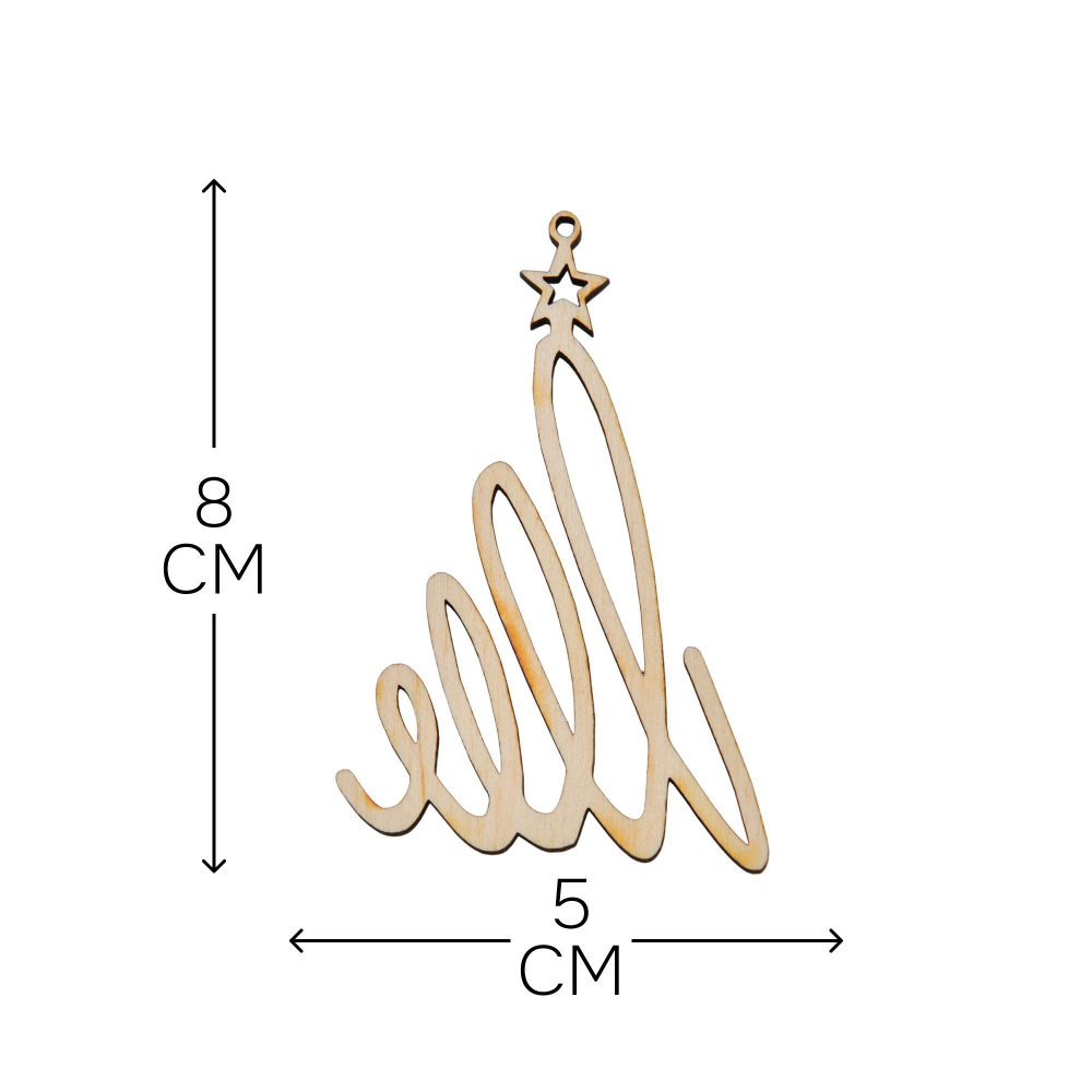 Подарочный набор игрушек на новогоднюю елку, деревянные