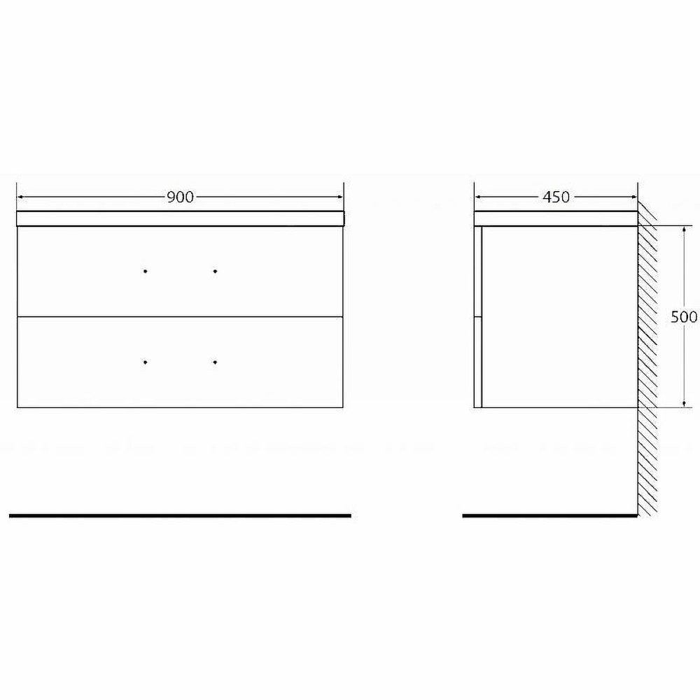 Тумба под раковину BelBagno Aurora 90 AURORA-900-2C-SO-BL подвесная Bianco Lucido