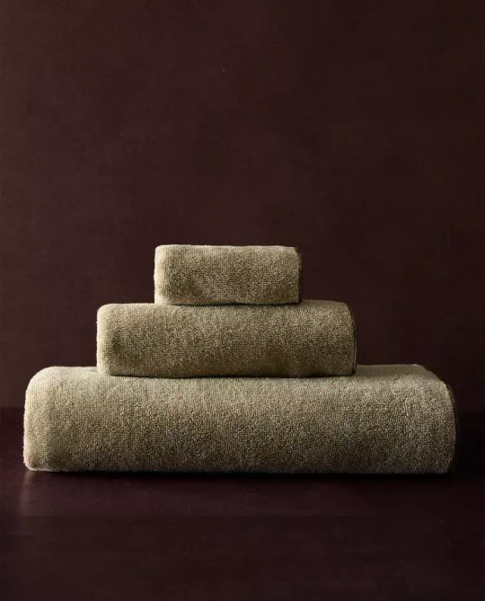 ZARA HOME ПОЛОТЕНЦЕ ИЗ ХЛОПКА, ХАКИ