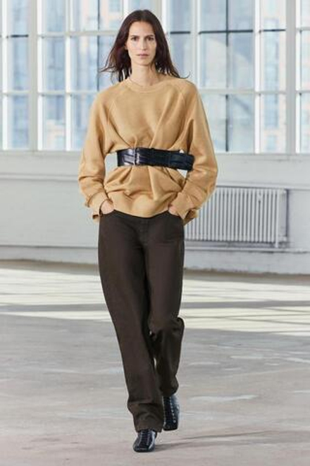 ZARA ТОЛСТОВКА ОВЕРСАЙЗ ИЗ ТКАНИ С ЭФФЕКТОМ ПОТЕРТОСТИ, РЫЖЕВАТО-КОРИЧНЕВЫЙ