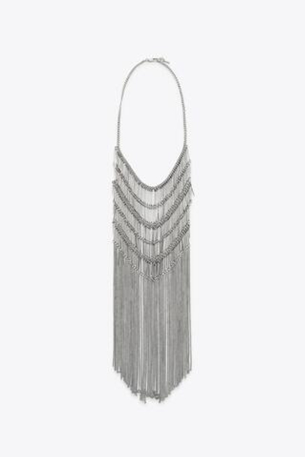 ZARA МНОГОЯРУСНОЕ ОЖЕРЕЛЬЕ-КАСКАД, СЕРЕБРИСТЫЙ