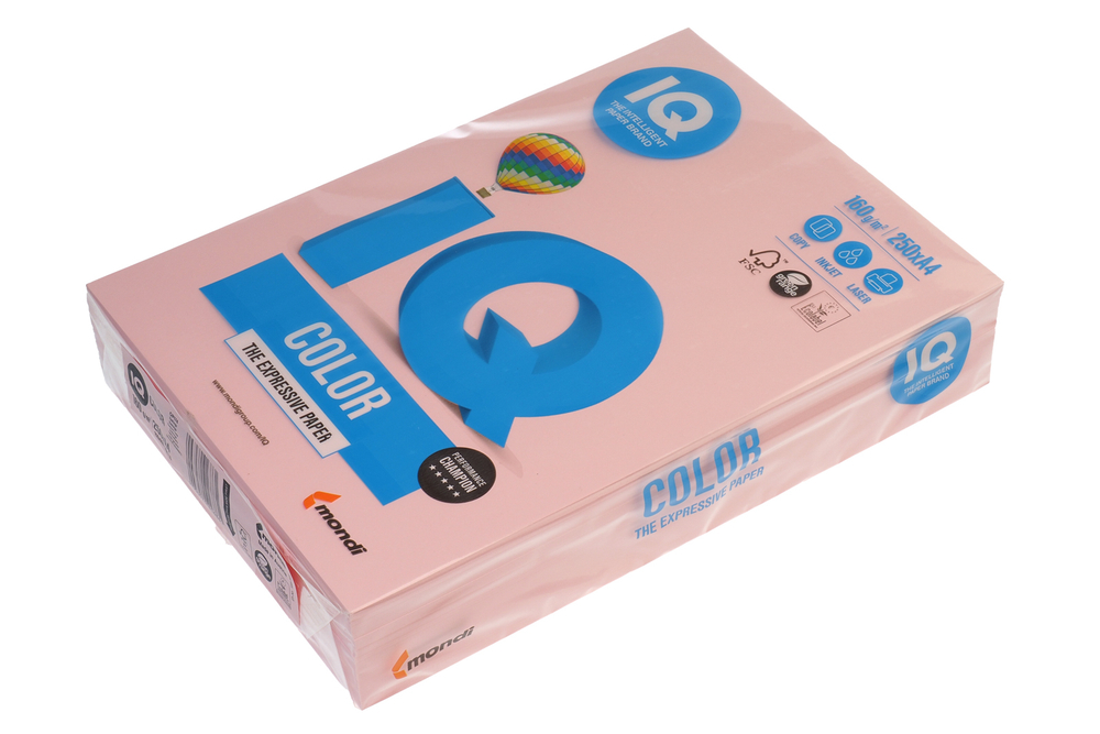 Бумага для офисной техники цветная IQ COLOR pale розовый фламинго А4 160г/м2 250л Австрия