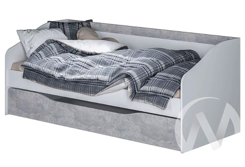 Кровать детская Паскаль (белый/цемент светлый)