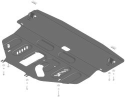 Защита картера двигателя, КПП. 2 мм, Сталь для KGM Torres 2023-н.в., Motodor.72801