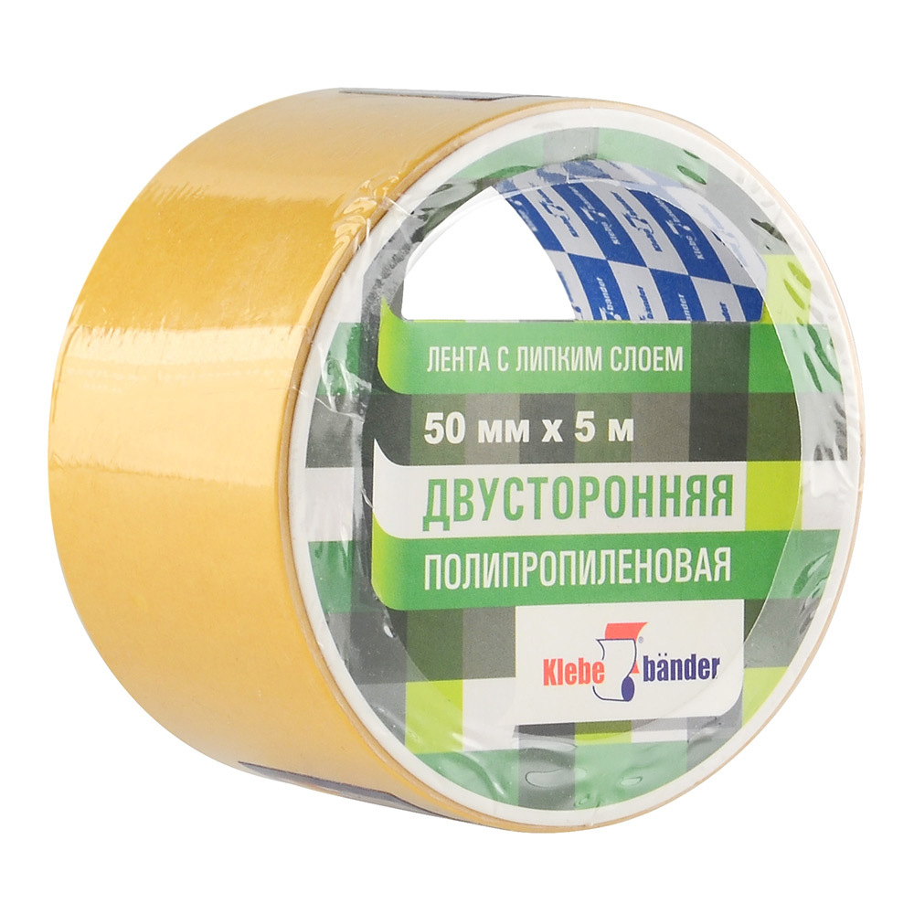Двусторонняя полипропиленовая лента, 38мм*10м, в и/у, Klebebander KPP310T