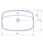 Раковина накладная на столешницу "Купер-65*43" ш*г, с отв. под смеситель (Kirovit)