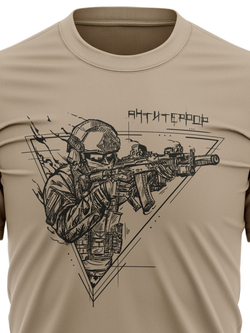 Футболка с принтом Барс «Антитеррор» (Olive Green)