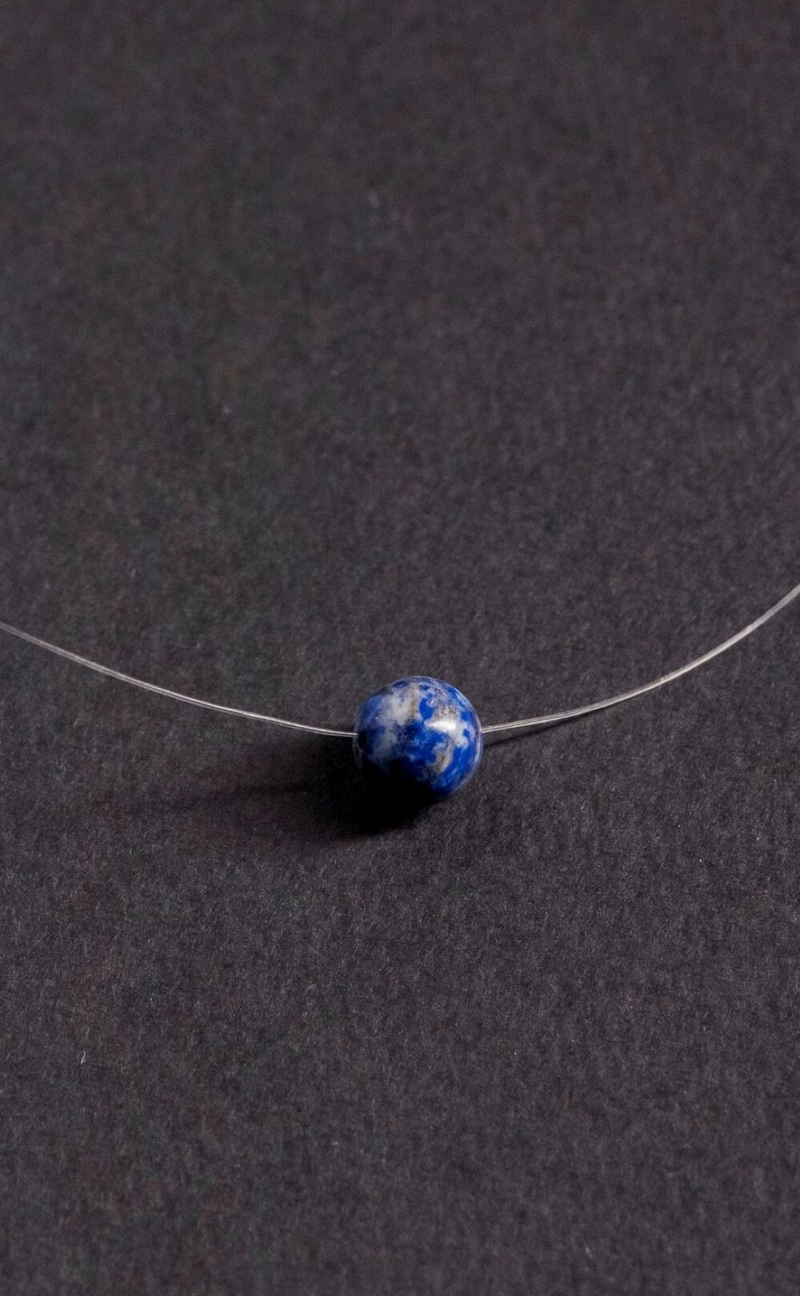 Колье "Memo about Wealth" с лазуритом 8 мм, 33 см